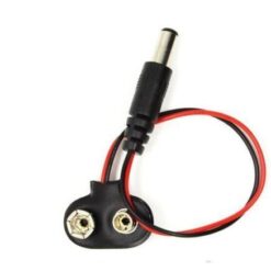 9V Battery Clip with DC Barrel Jack Connector